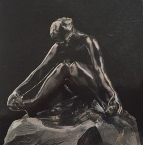 Rodin zittende baadster